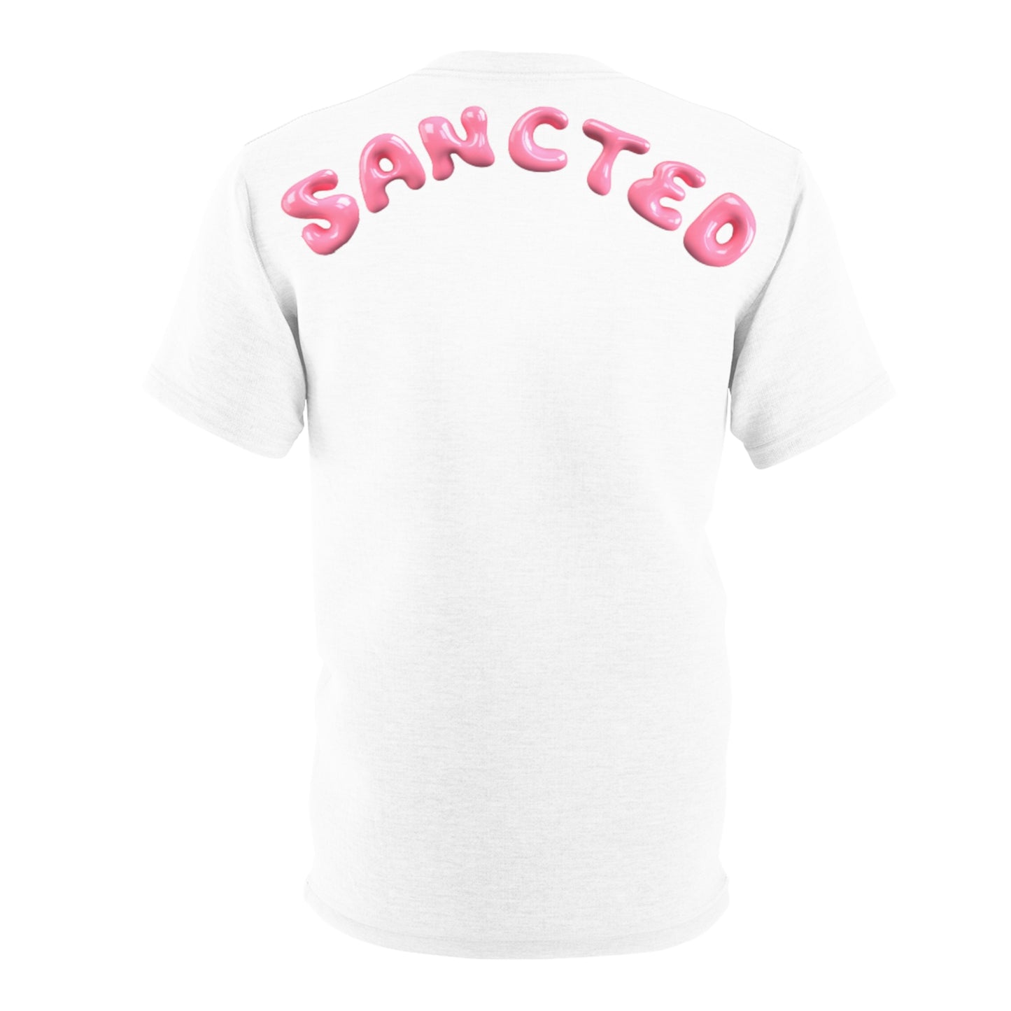 'SANCTED' Cut & Sew Tee - Trendy Unisex White Shirt